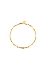 Pink & Gold / Bracelet Diamond Beads Pink & Gold Stainless Steel Picture3