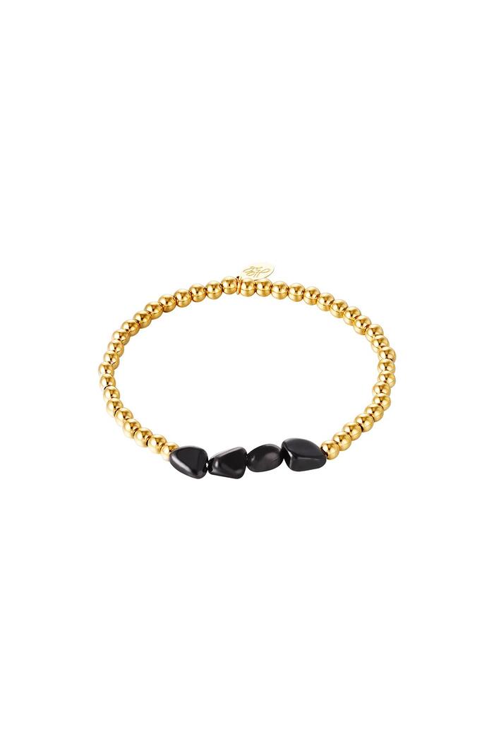 Bracciale Rocce Nere Gold Stainless Steel 
