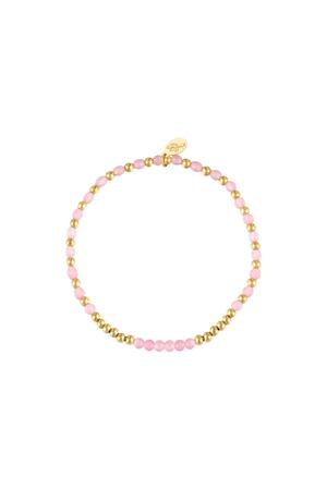 Bracelet Beads Spheres Rose & Or Acier inoxydable h5 