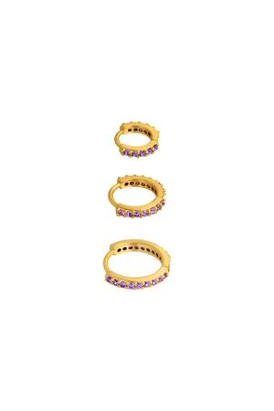 Earrings Set of Circles Purple Copper h5 