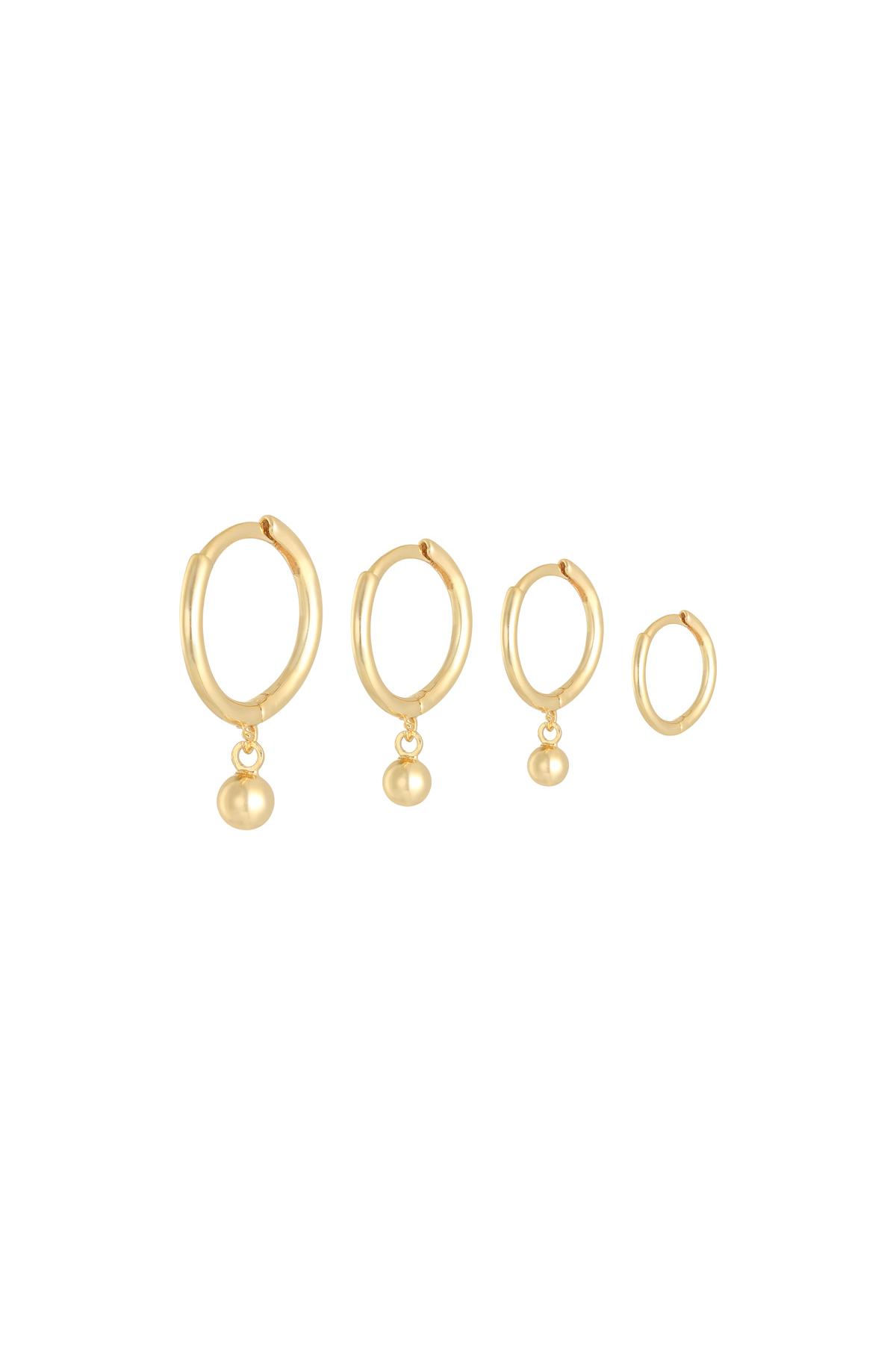 Ohrringe Set Basic Love Goldfarbe Kupfer 2