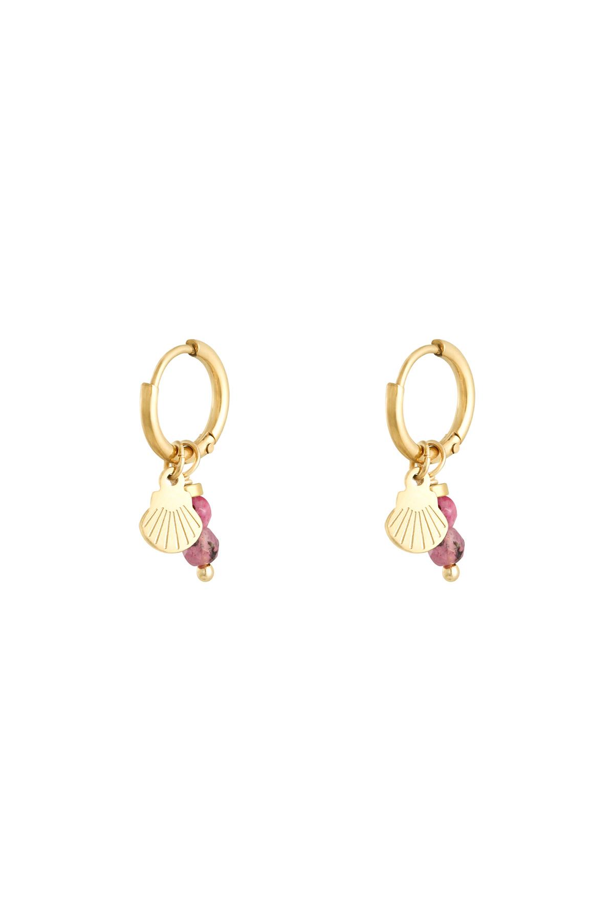 Earrings Little Shell Pink Stainless Steel h5 