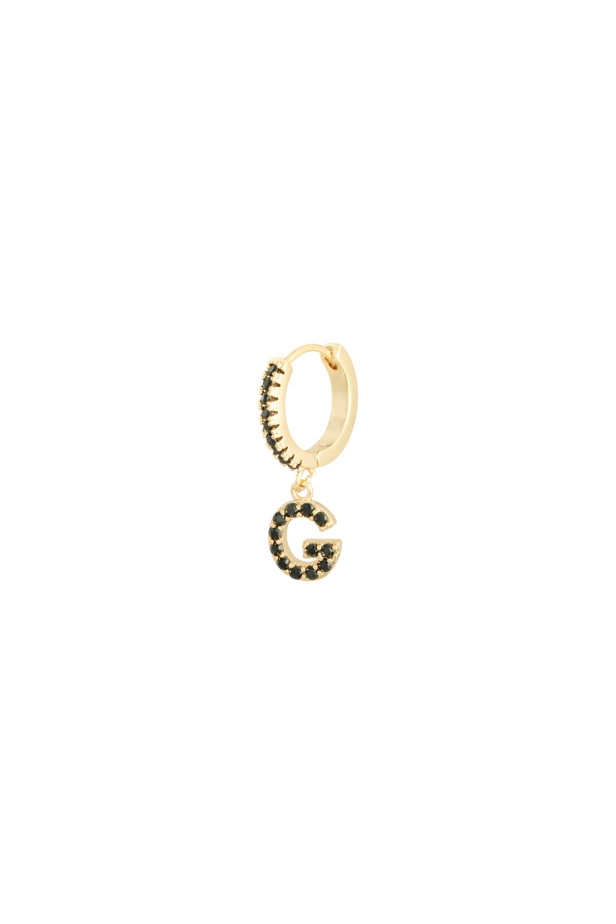 Earrings Letter G Black Copper h5 