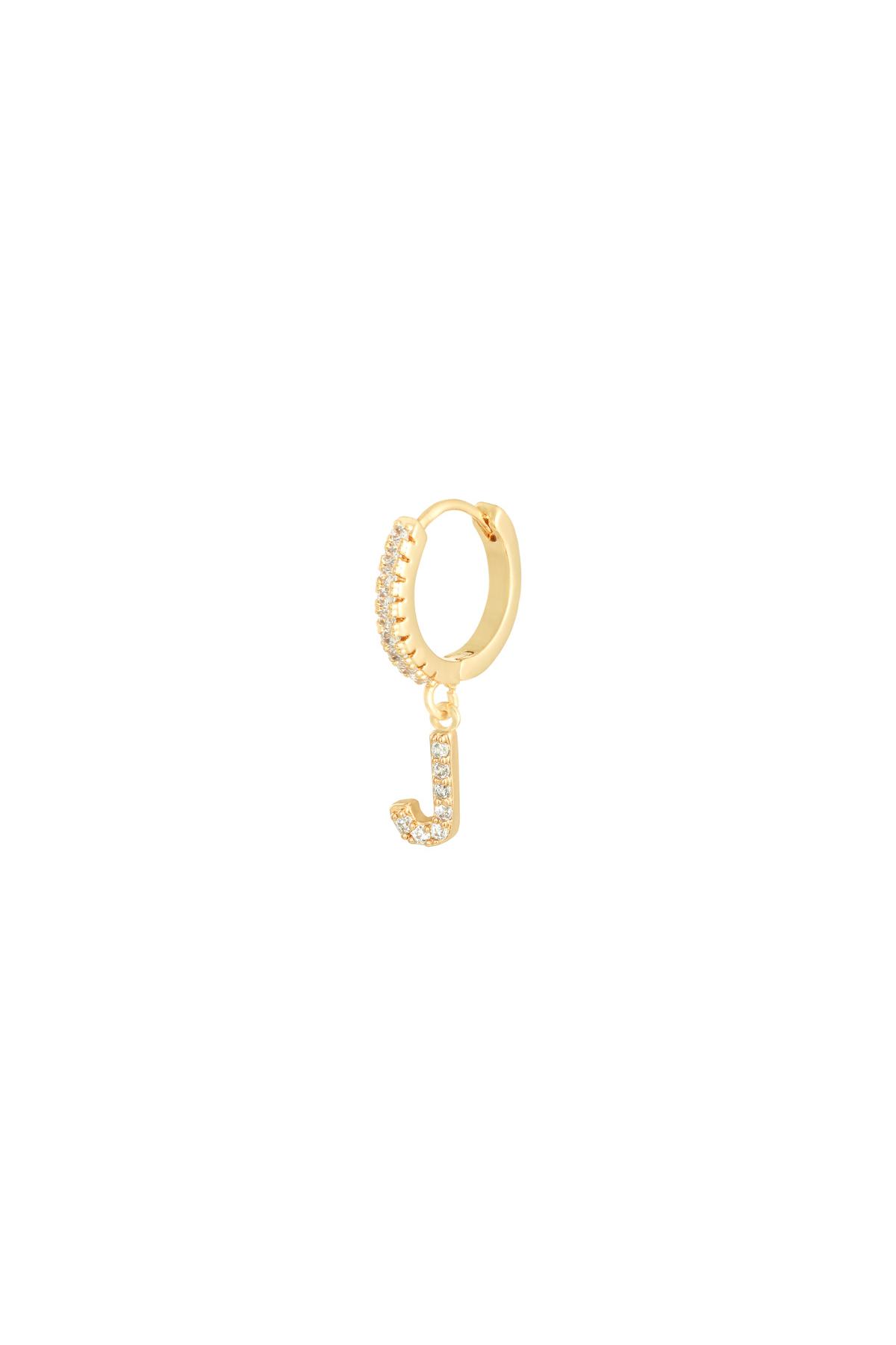 Gold / Earrings Letter J Gold Copper Picture18