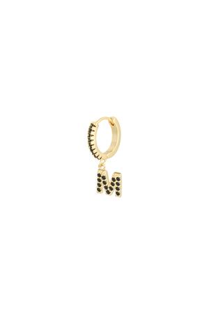 Earrings Letter M Black Copper h5 