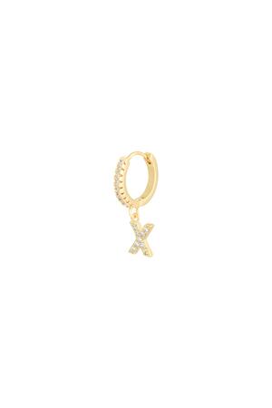 Earrings Letter X Gold Copper h5 