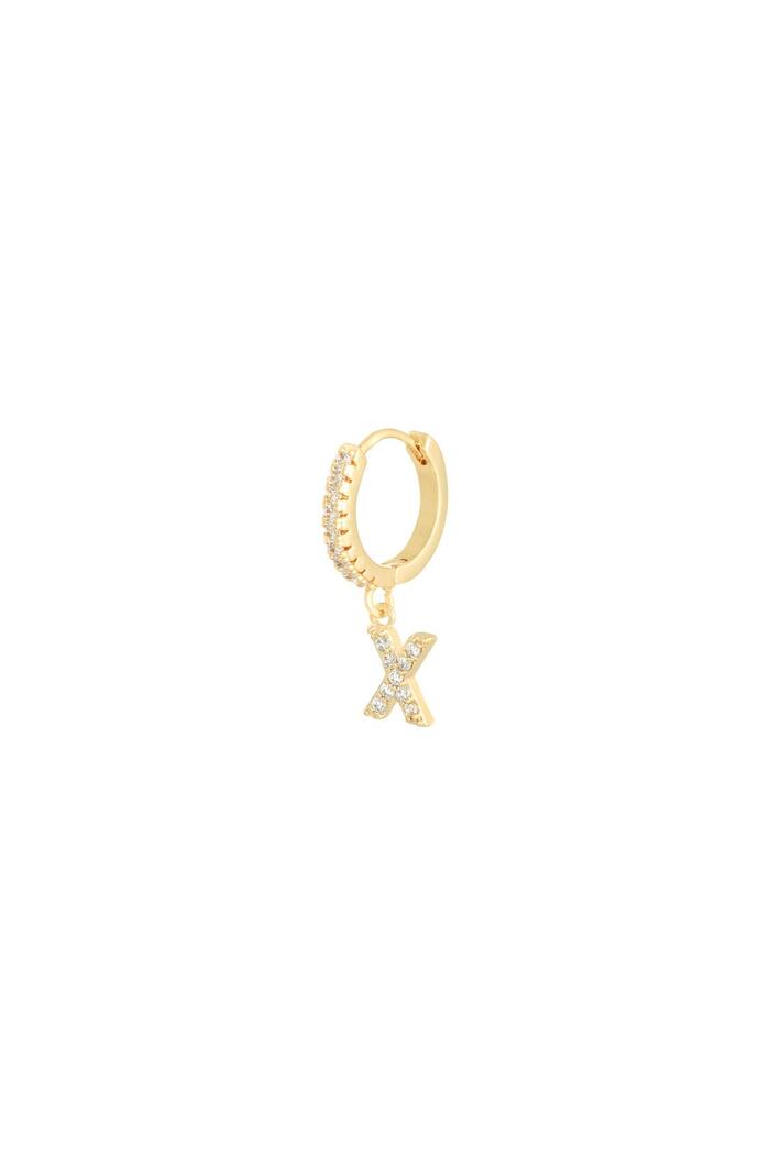 Earrings Letter X Gold Copper 
