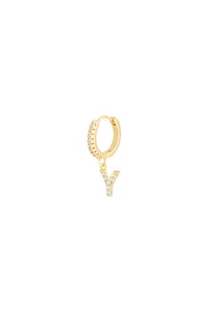 Earrings Letter Y Gold Copper h5 