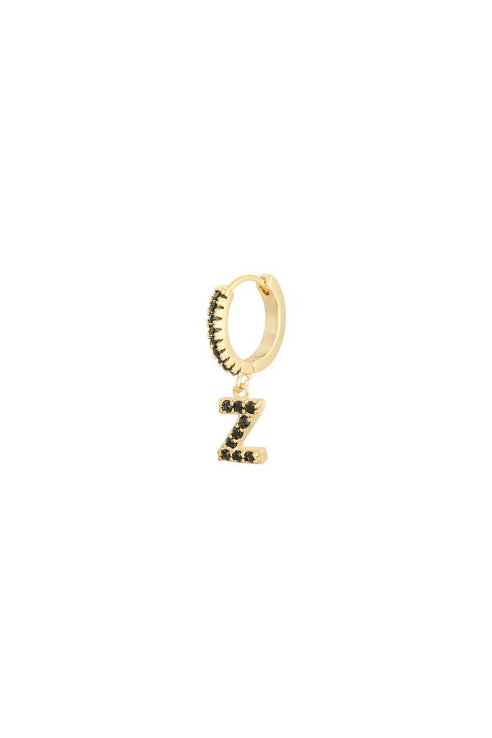 Earrings Letter Z Black Copper 