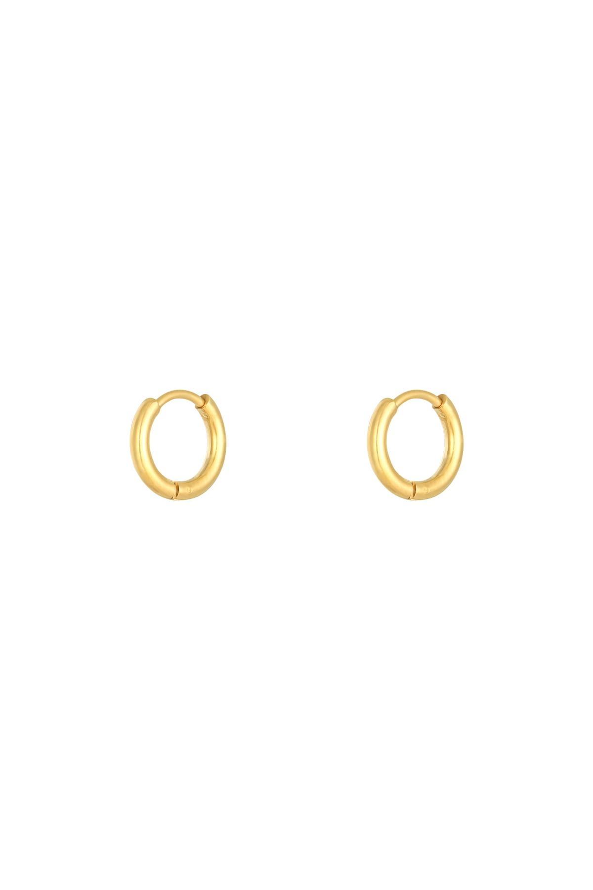 Earrings Little Hoops 1,2cm Gold Stainless Steel h5 