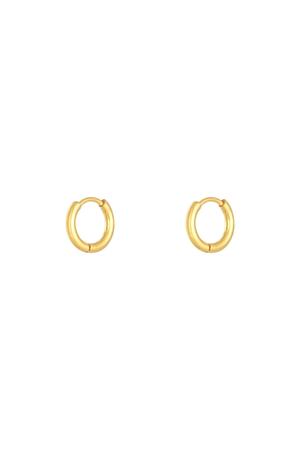 Earrings Little Hoops 1,2cm Gold Stainless Steel h5 