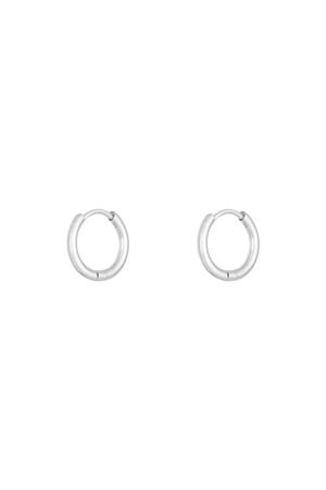 Earrings Little Hoops 1.4cm Silver Stainless Steel h5 