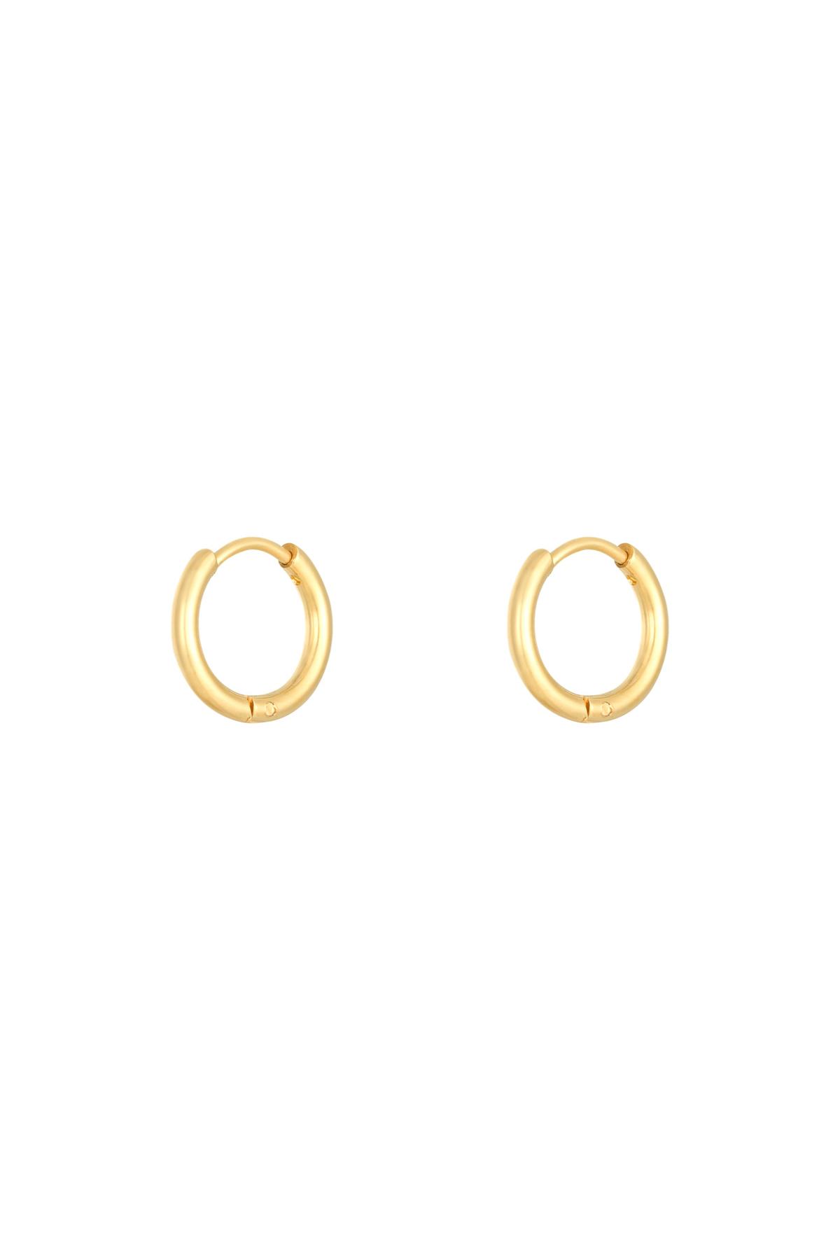 Earrings Little Hoops 1.4cm Gold Color Stainless Steel 2