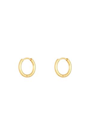 Earrings Little Hoops 1.4cm Gold Stainless Steel h5 