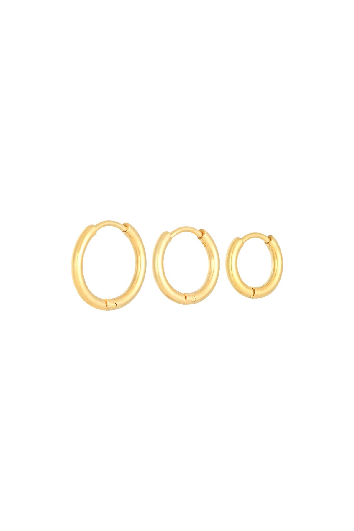 Earrings Set Little Hoops Gold Color Stainless Steel