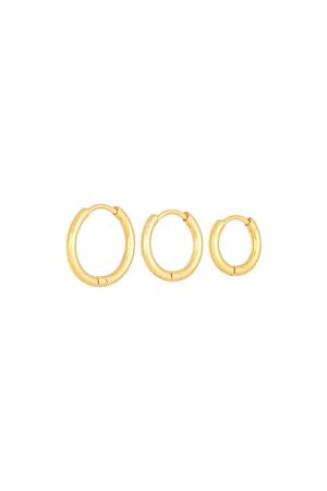 Earrings Set Little Hoops Gold Stainless Steel h5 