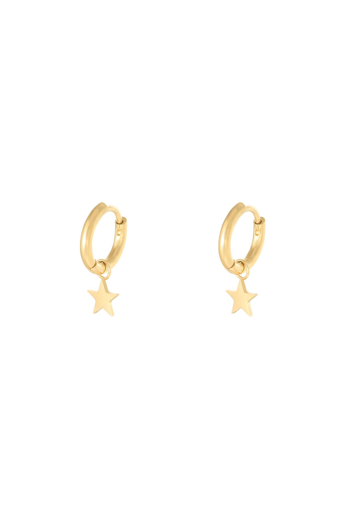 Earrings Star Gold Color Stainless Steel