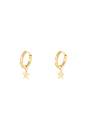Earrings Star Gold Stainless Steel h5 