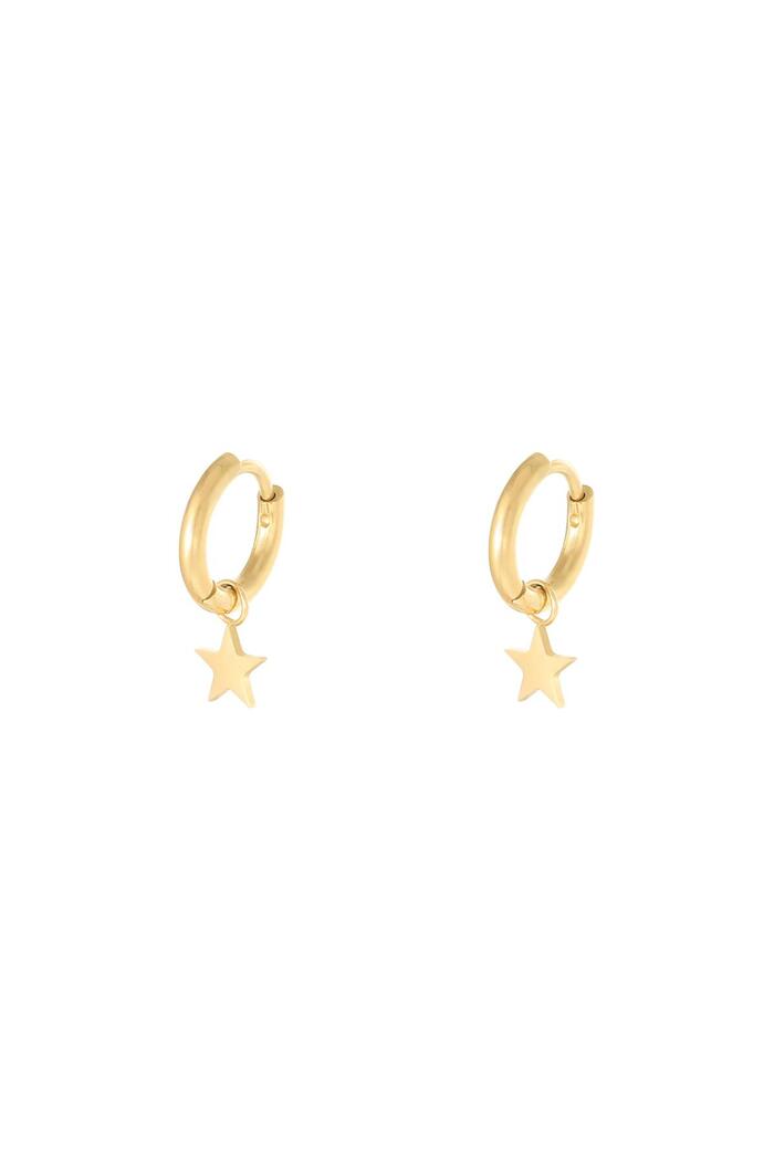 Earrings Star Gold Stainless Steel 