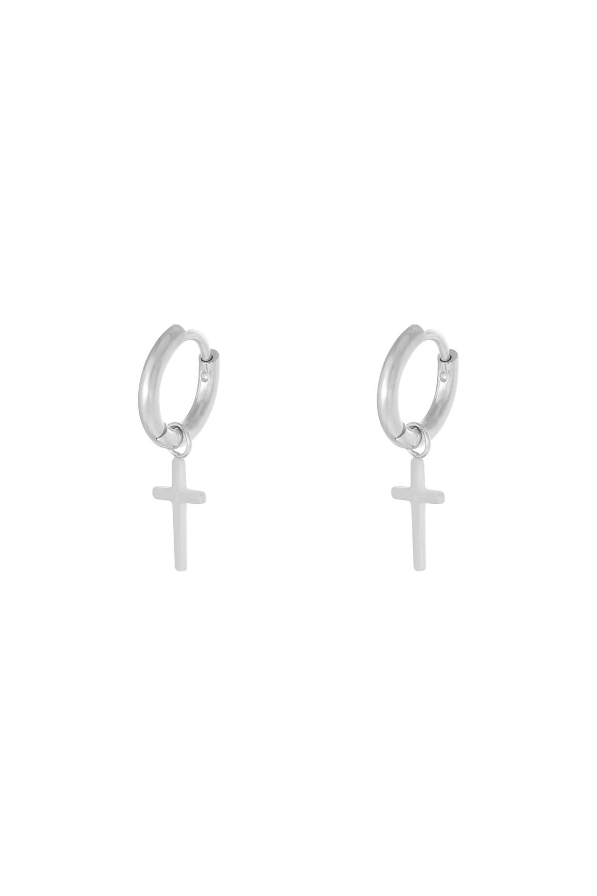 Boucles d'oreilles Faith Argenté Acier inoxydable h5 