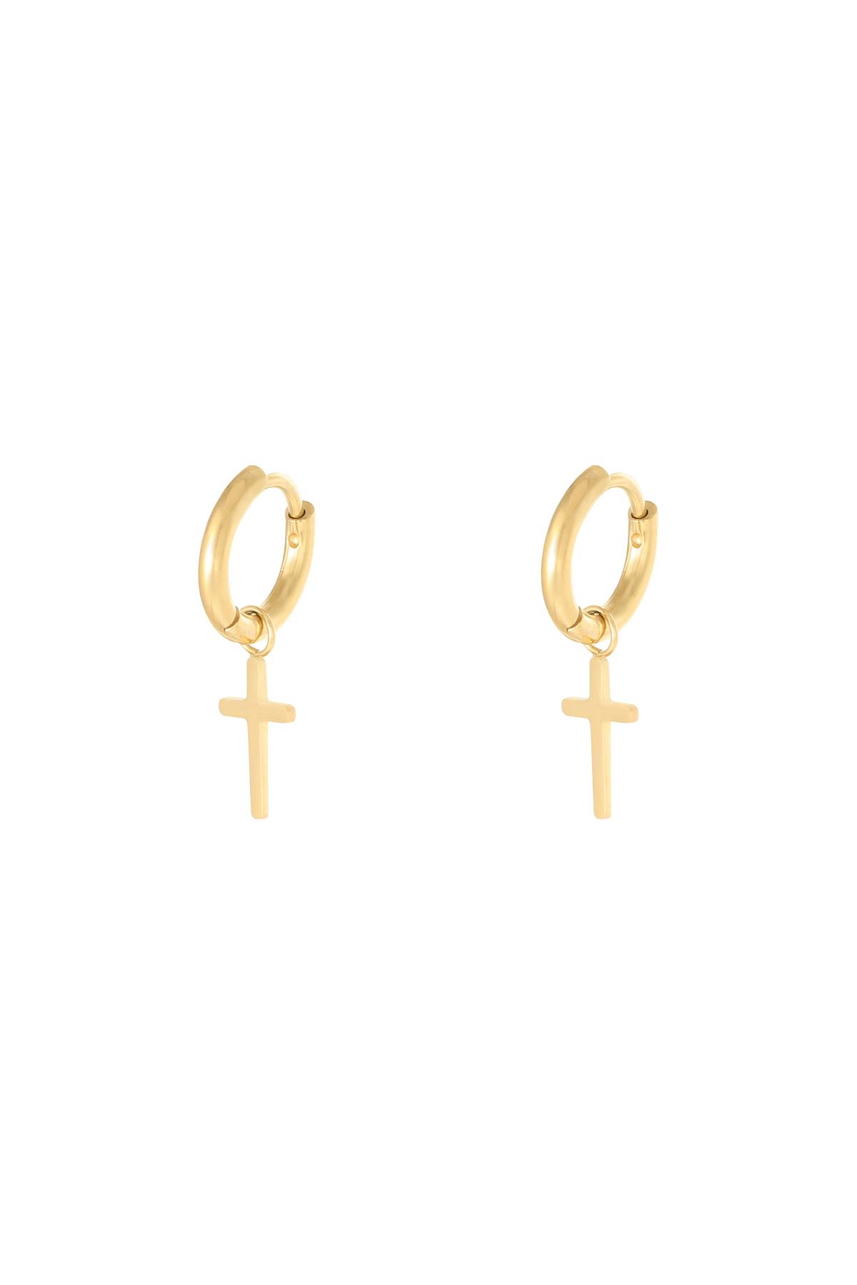 Earrings Faith Gold Stainless Steel h5 