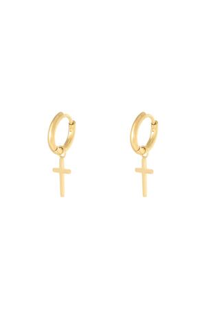 Earrings Faith Gold Stainless Steel h5 