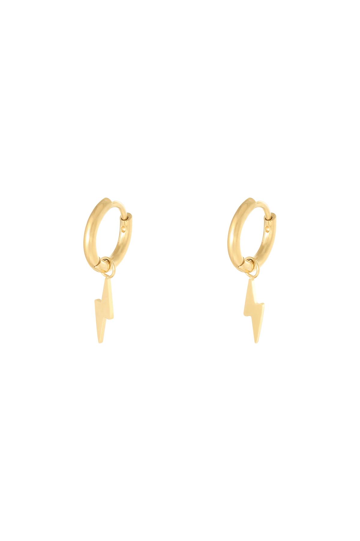 Earrings Bolt Gold Color Stainless Steel