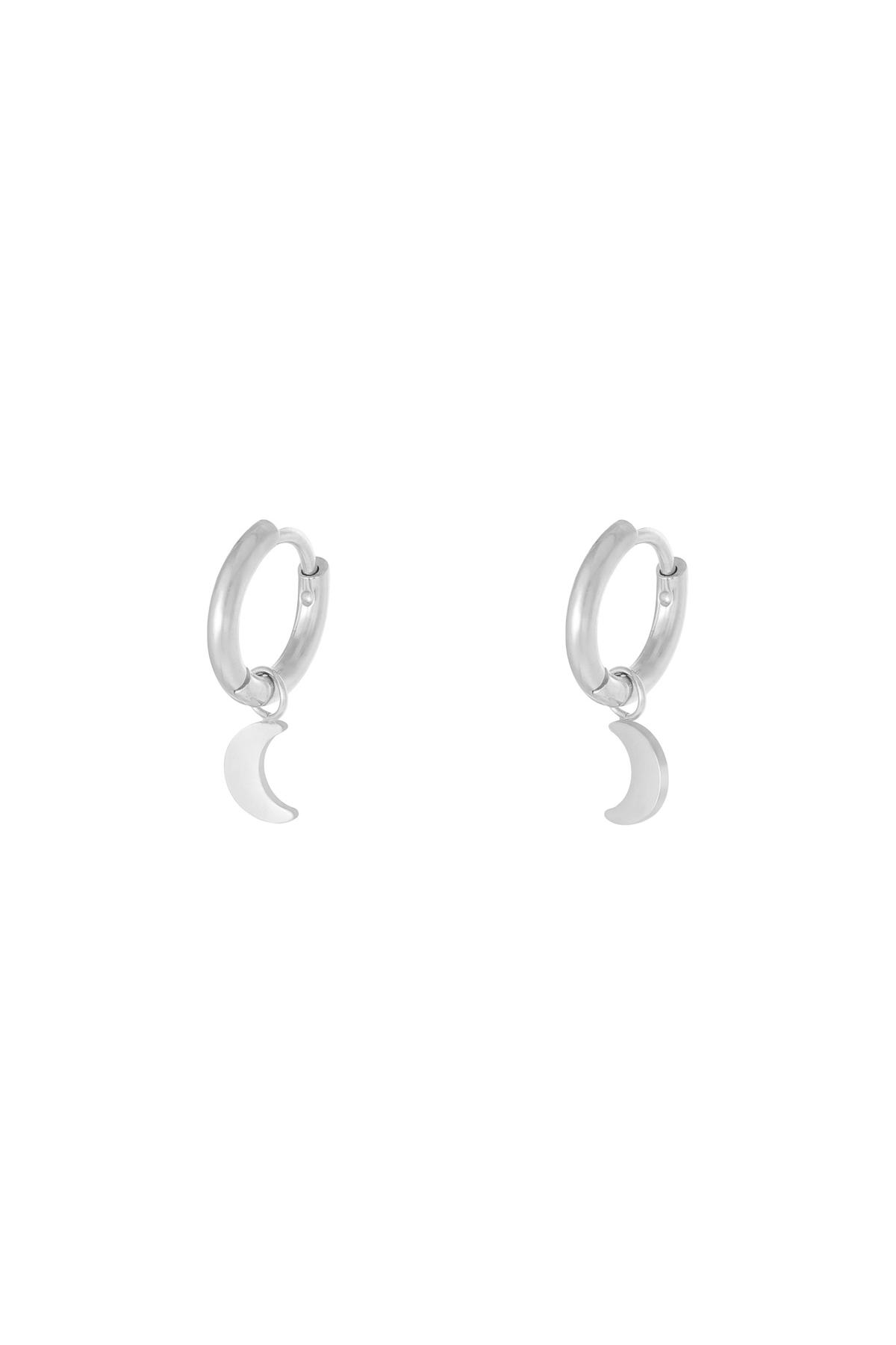 Earrings Moon Silver Color Stainless Steel 2