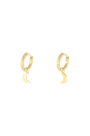 Earrings Moon Gold Stainless Steel h5 