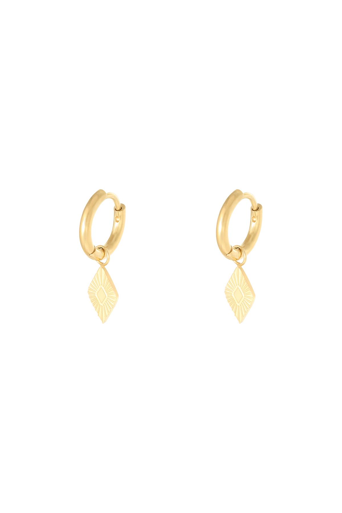 Gold / Earrings Diamond Gold Stainless Steel Picture2