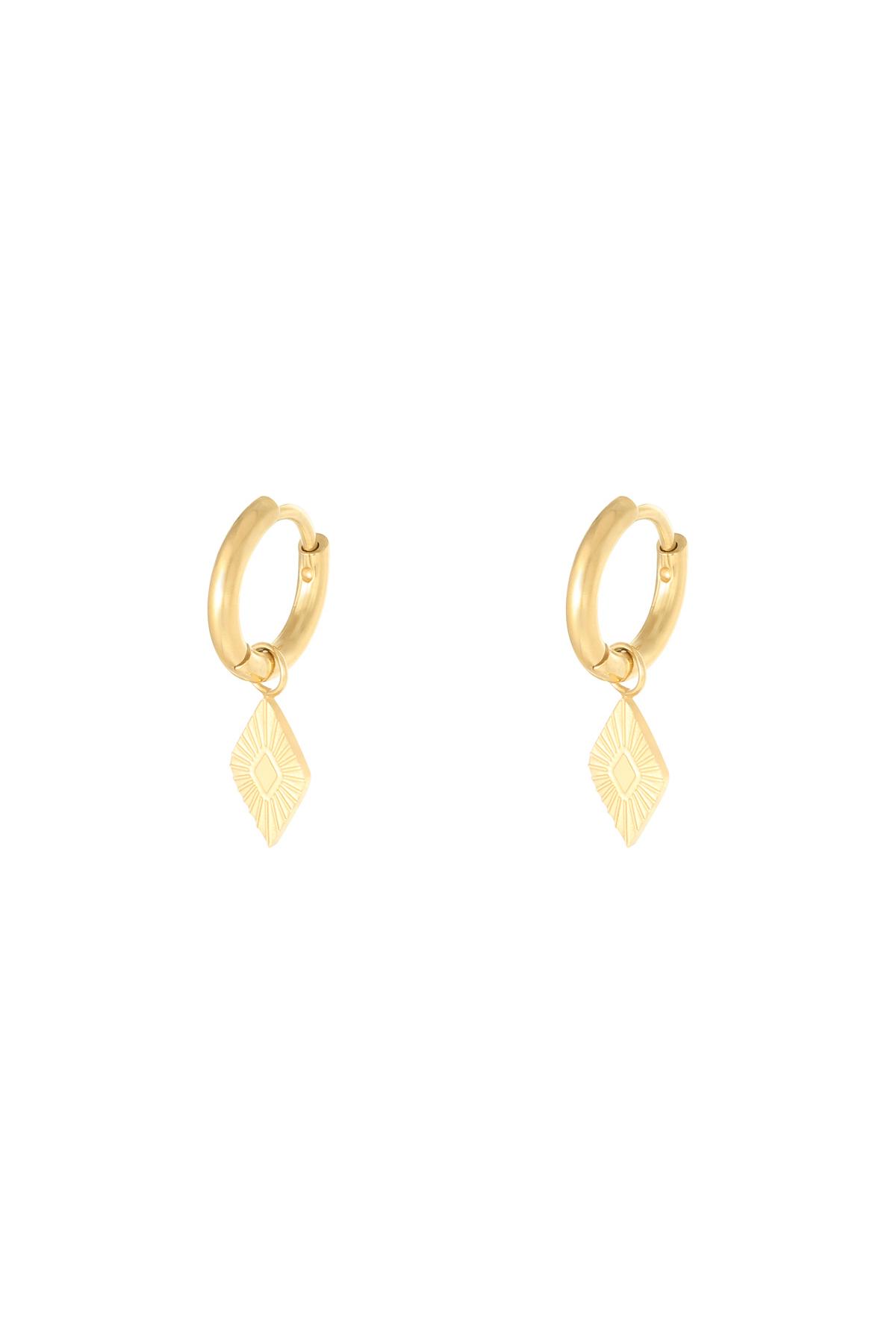 Earrings Diamond Gold Color Stainless Steel