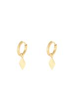 Gold / Earrings Diamond Gold Stainless Steel 