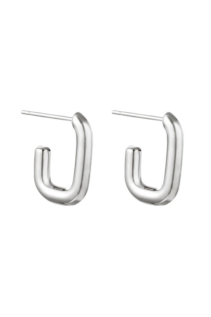 Earrings Shimmer Large Silver Stainless Steel 