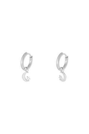Earrings The Moon Silver Stainless Steel h5 
