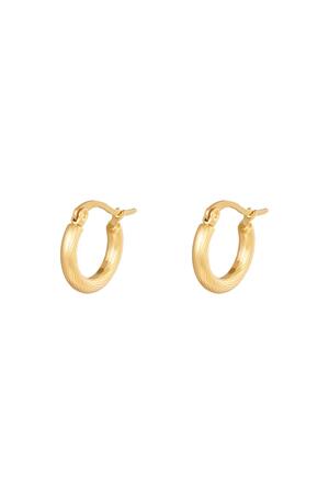 Pendientes Hoops Twisted 15 mm Oro Acero inoxidable h5 
