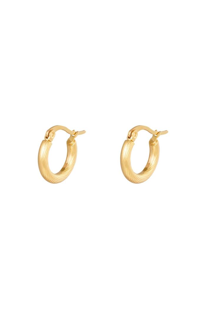Pendientes Hoops Twisted 15 mm Oro Acero inoxidable 