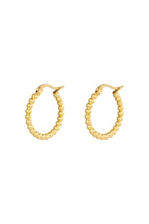 Earrings Hoops Spheres 22 mm Gold Stainless Steel h5 