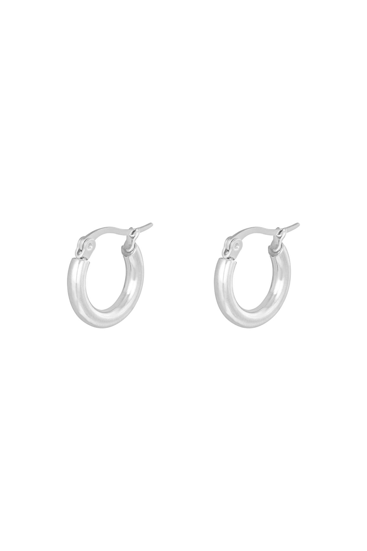Earrings Hoops Smooth 15 mm Silver Stainless Steel