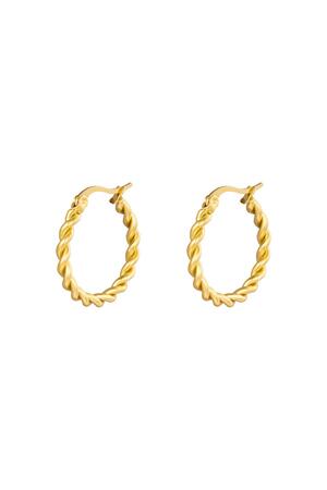 Earrings Hoops Twine 22 mm Gold Stainless Steel h5 