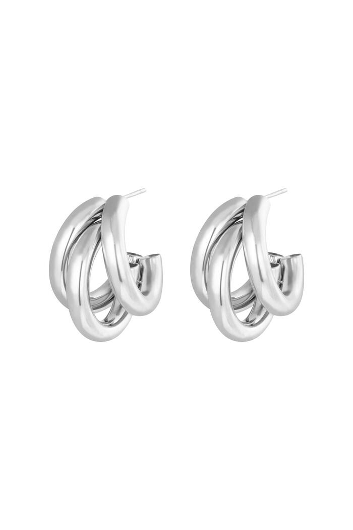 Earrings Olympic Silver Stainless Steel 