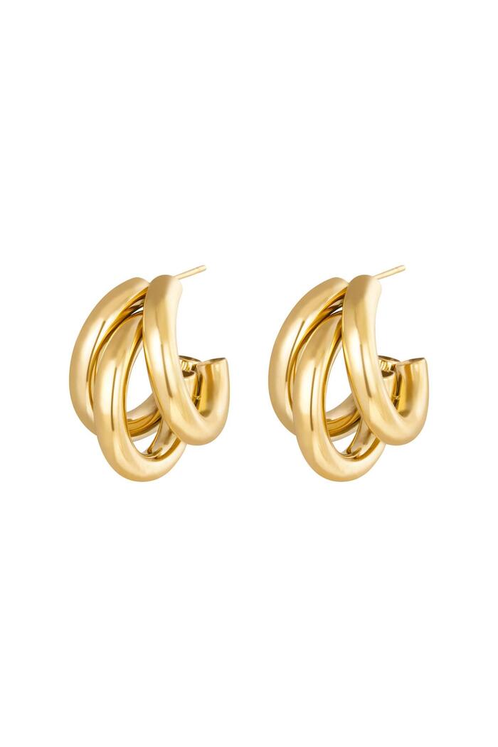 Earrings Olympic Gold Stainless Steel 