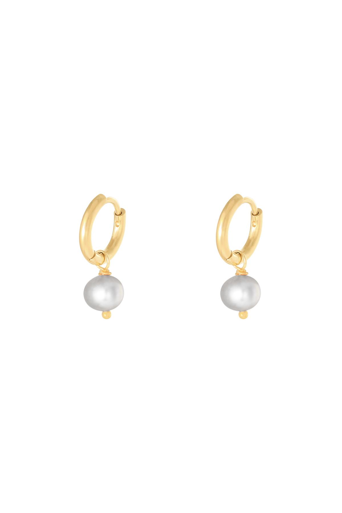 Ohrringe Pearl Of The Sea Grau Edelstahl