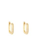 Gold / Earrings diamond rectangle Gold Copper 