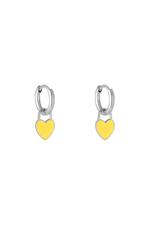 Yellow / Earrings Pastel Heart Yellow Stainless Steel 