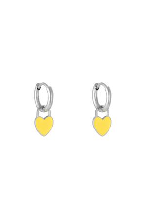 Earrings Pastel Heart Yellow Stainless Steel h5 
