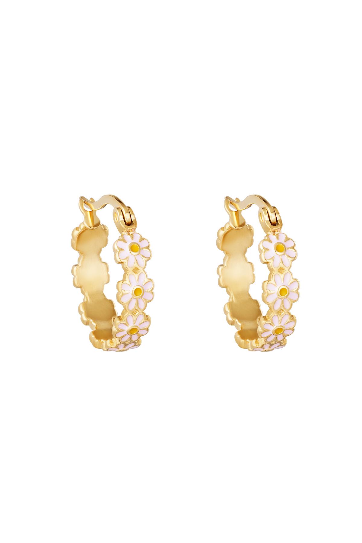 Rosa / Ohrringe Daisy Hoops Rosa Edelstahl 