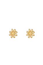 Gold / Earrings Shiny Diasy Gold Stainless Steel Picture2