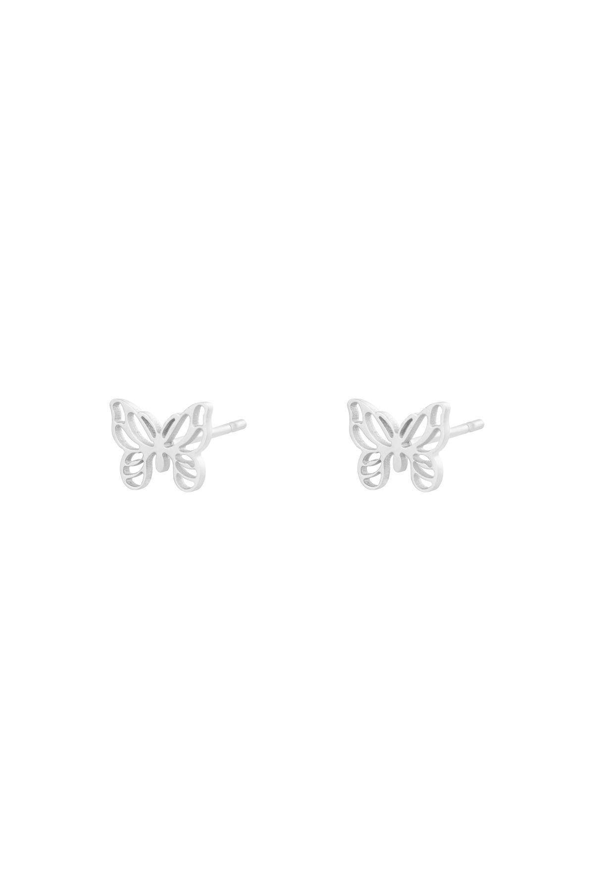 Earrings Little Butterfly Silver Stainless Steel