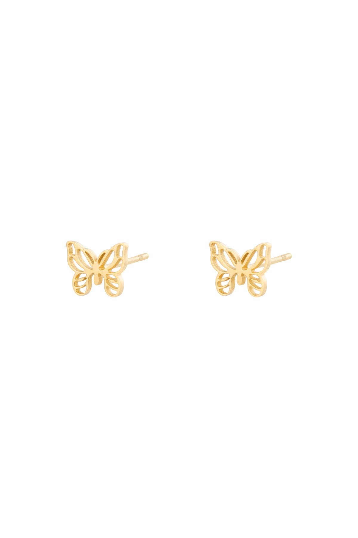 Gold / Earrings Little Butterfly Gold Stainless Steel Picture2