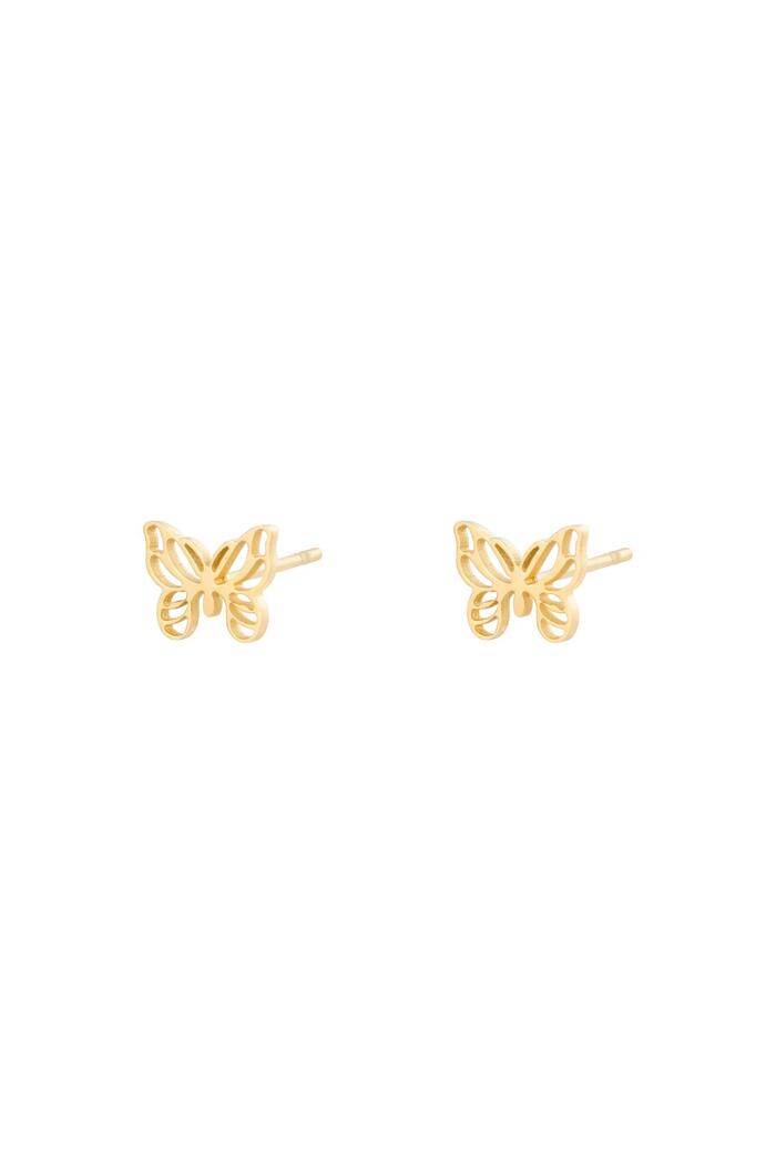 Earrings Little Butterfly Gold Stainless Steel 